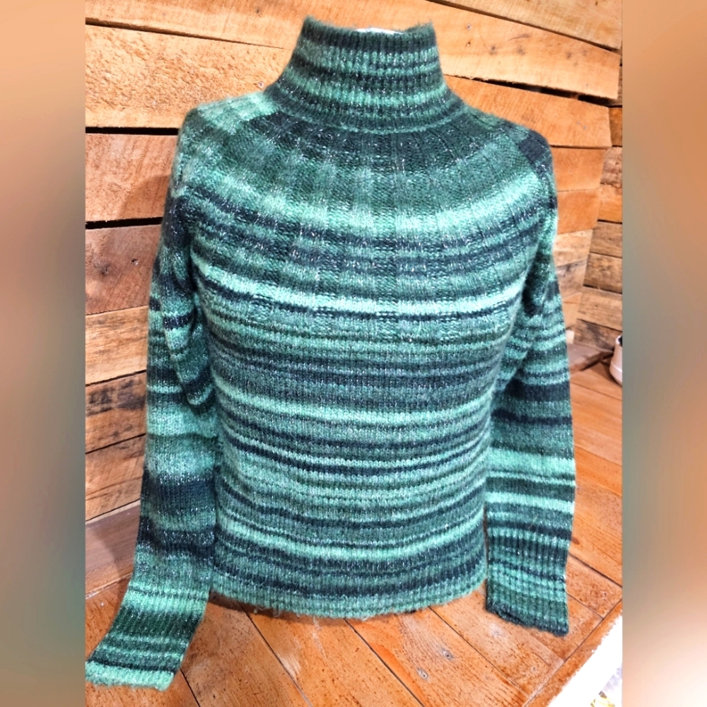 NWT Knox Rose Size Extra Small Green Stripe Sweater‎